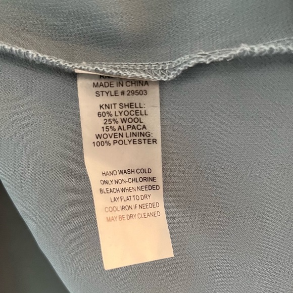 Soft Surroundings Sweater Teal Scoop Neck w/Chiffon Lining XL? *See Measurements - Picture 10 of 11